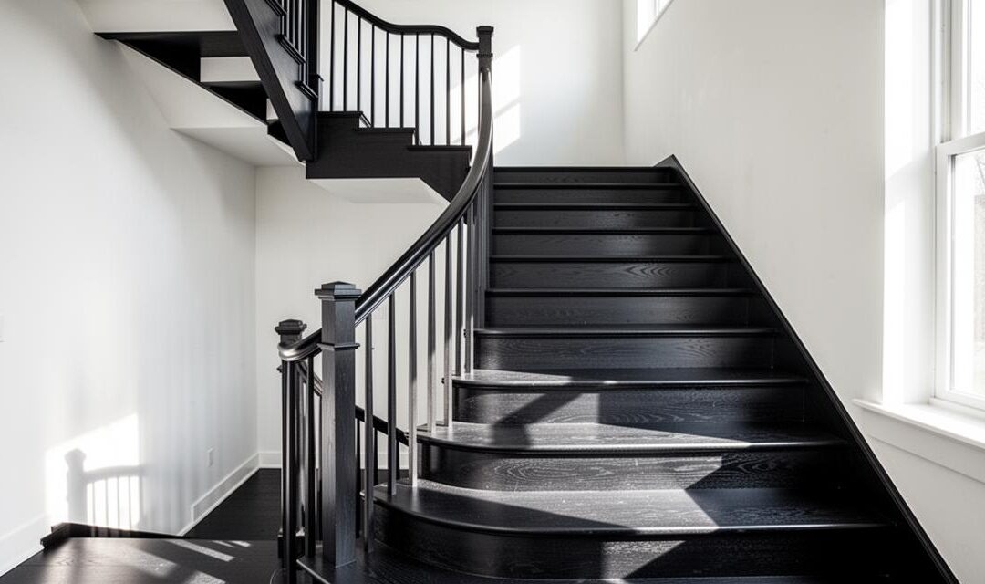 Escaliers peints : blanc lumineux ou noir élégant, quelle couleur pour quelle pièce ?